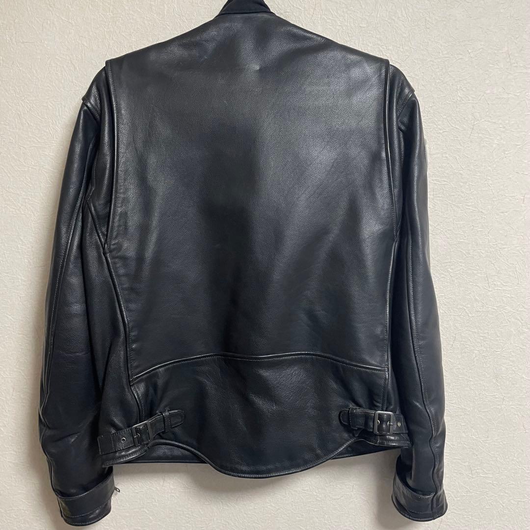 KUSHITANI ブラック レザーライダースジャケット　本革　黒　BLACK