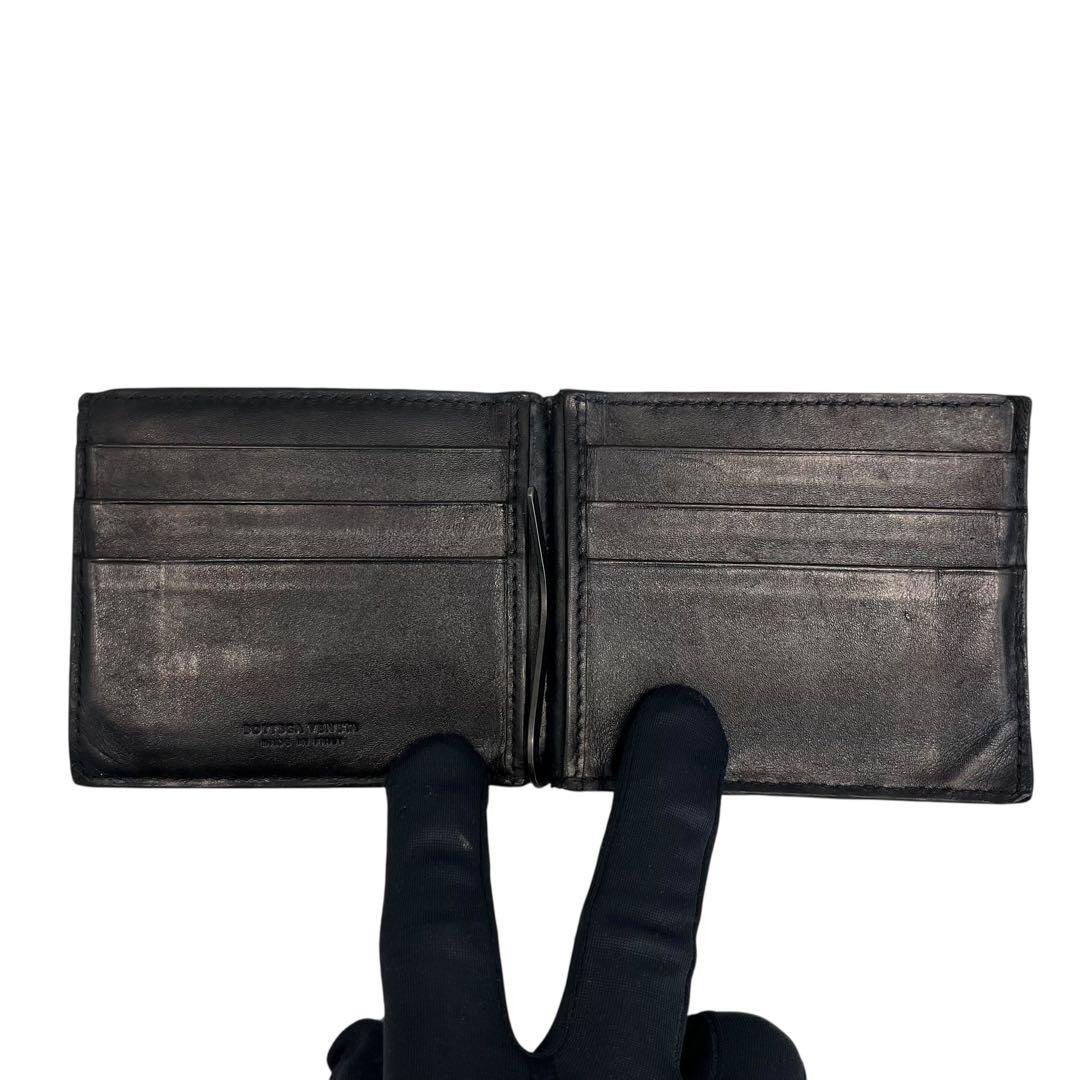 極美✨ボッテガヴェネタ マネークリップ カードケース イントレチャート 黒