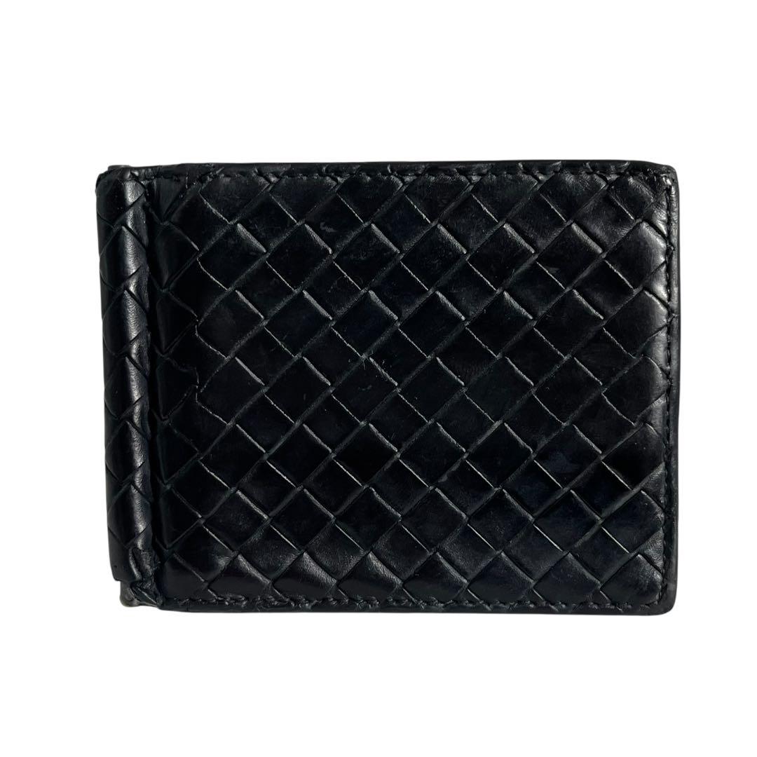 極美✨ボッテガヴェネタ マネークリップ カードケース イントレチャート 黒