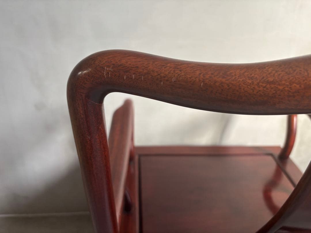 アンティーク 唐木 花梨 無垢材 肘付イス 古家具 アームチェア 木製 ②