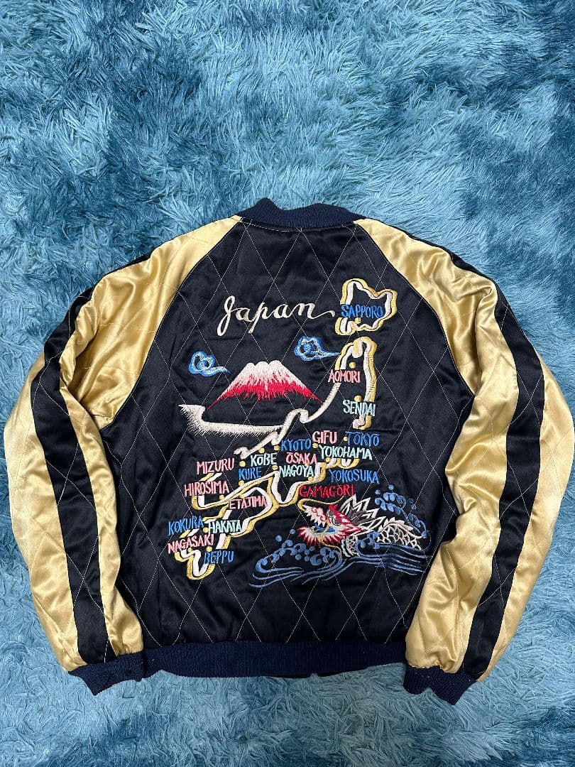 テーラー東洋 M品番 別珍 リバーシブル スカジャン　ベロア　蛇髑髏　ドクロ