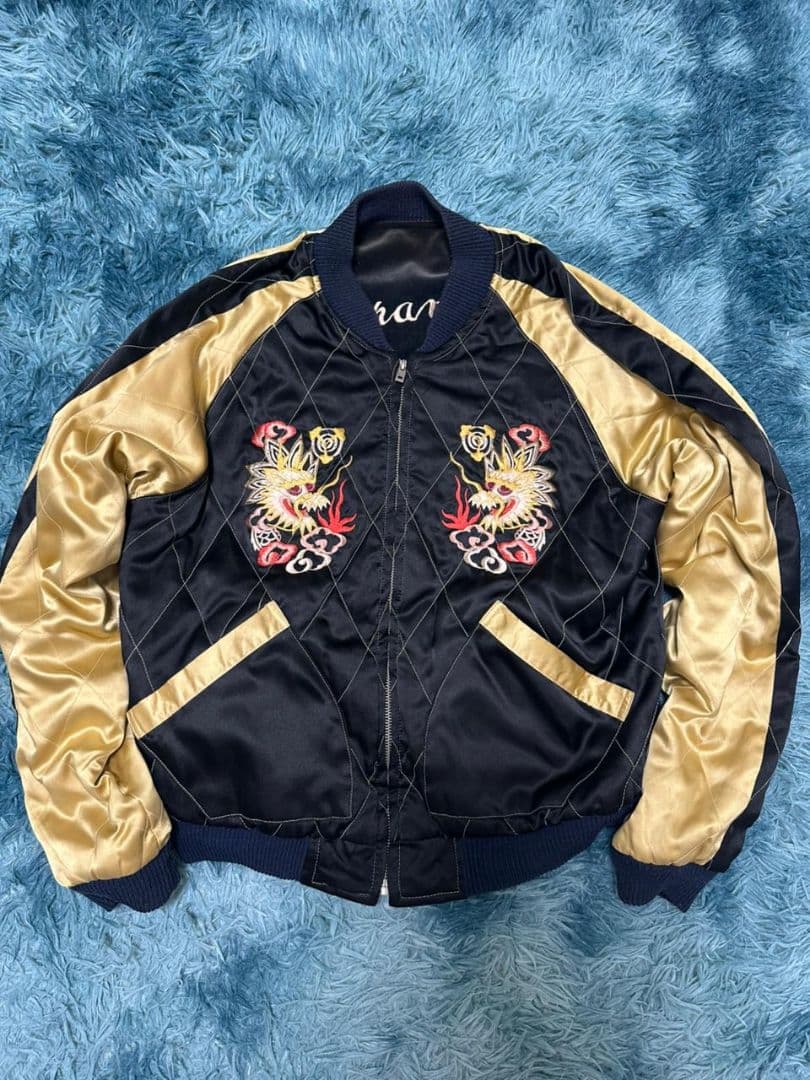 テーラー東洋 M品番 別珍 リバーシブル スカジャン　ベロア　蛇髑髏　ドクロ