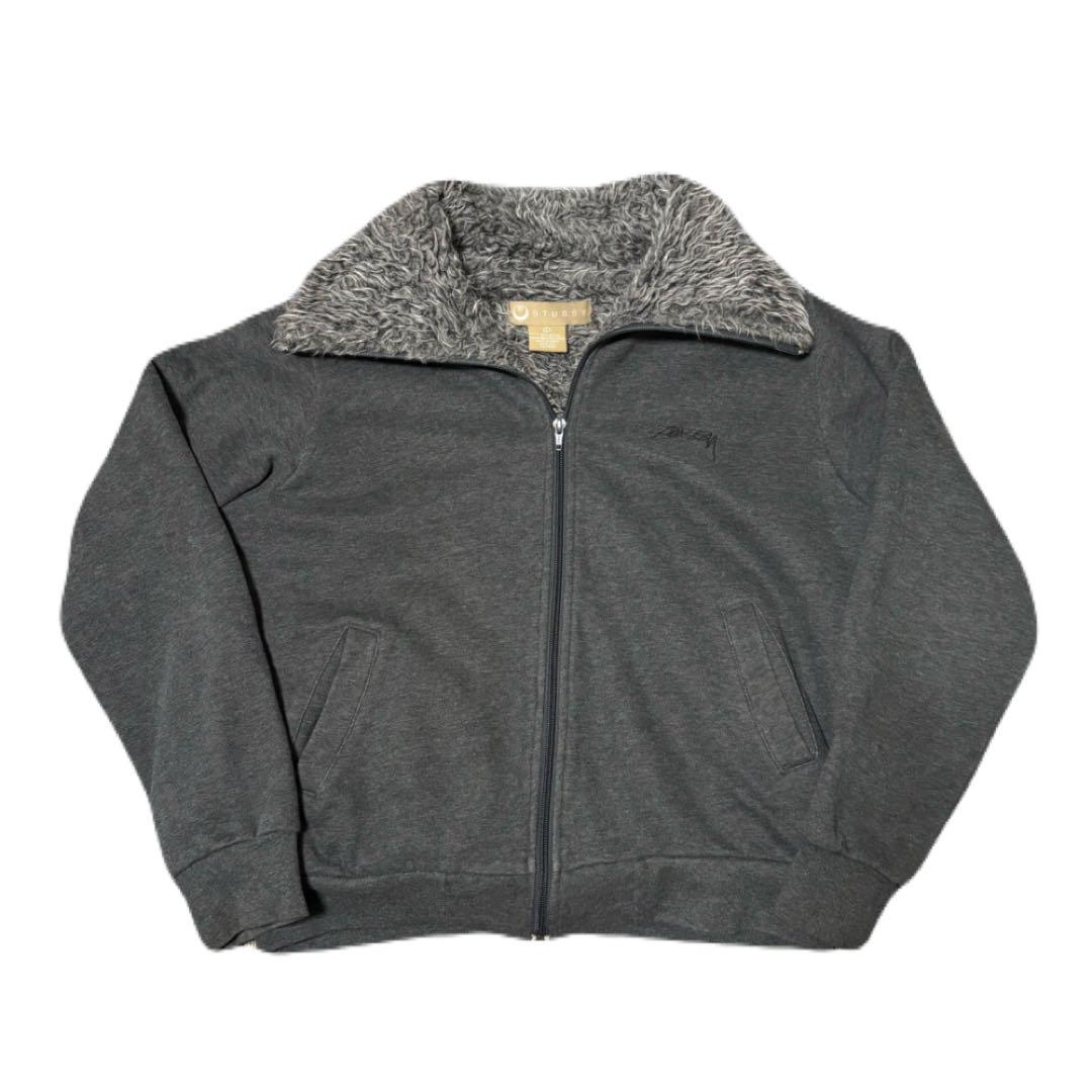 90s archive oldstussyファー スウェットブルゾン 短丈 古着