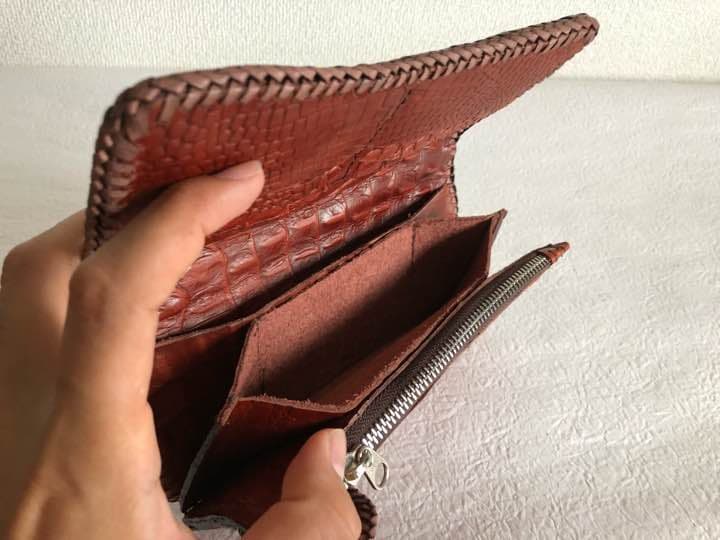 ス*ブ様 長財布 クロコダイル 本革 バイカーズウォレット