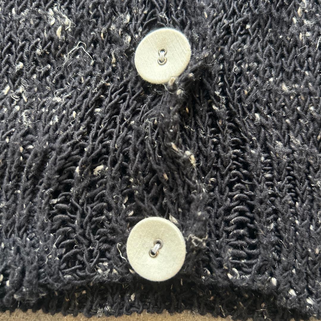 希少✨ ミナペルホネン 襟付 カーディガン リネン 天杢 編み地 ローゲージ