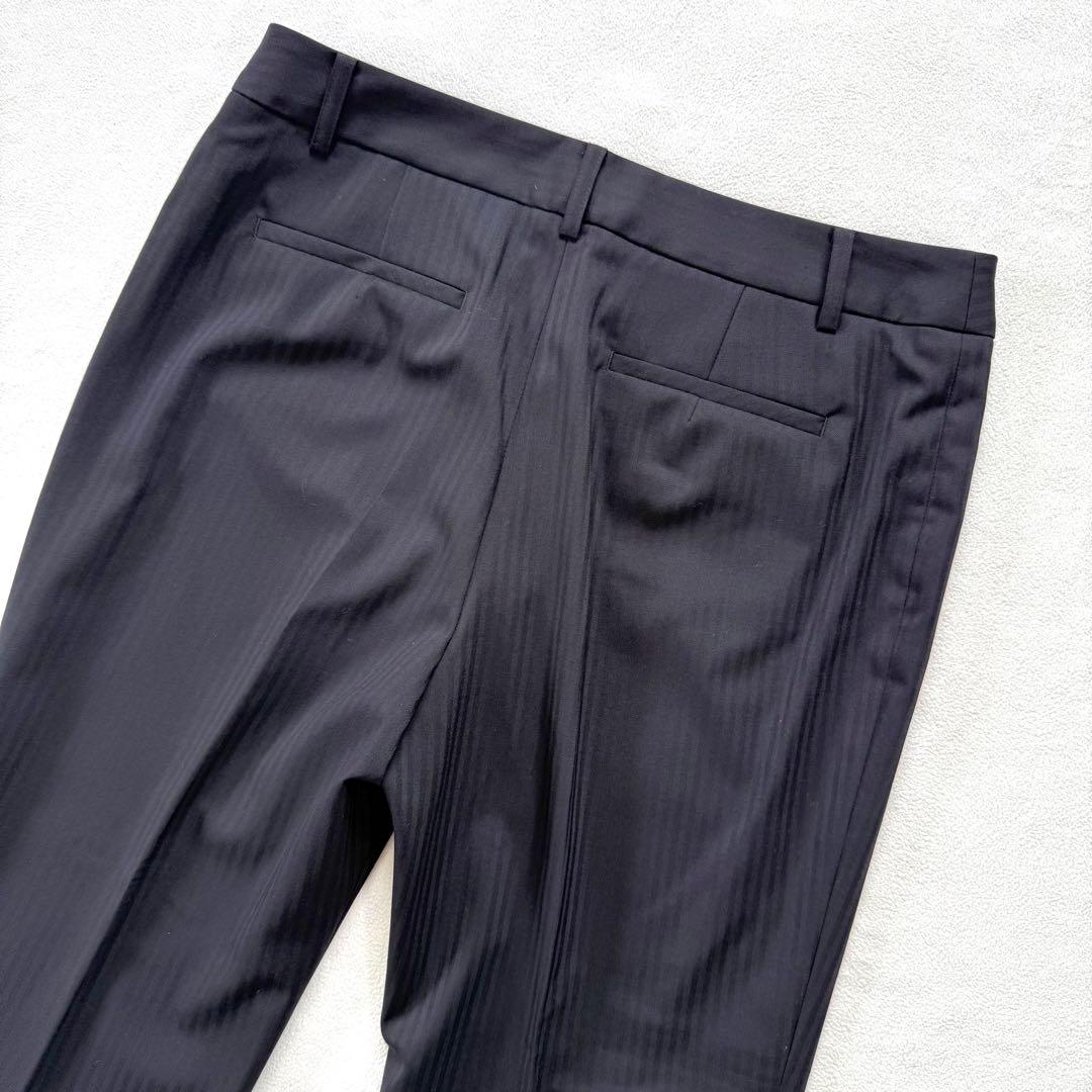 美品・洗える✨レミュー ストライプ パンツ スーツ セットアップ ブラック