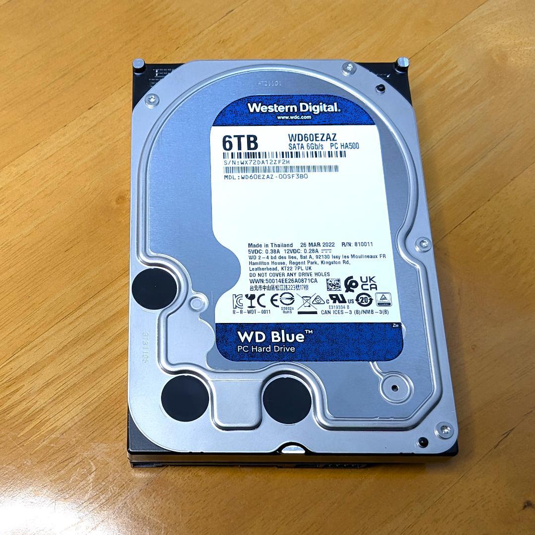 （No.1）WD Blue 3.5 SATA HDD 6TB WD60EZAZ