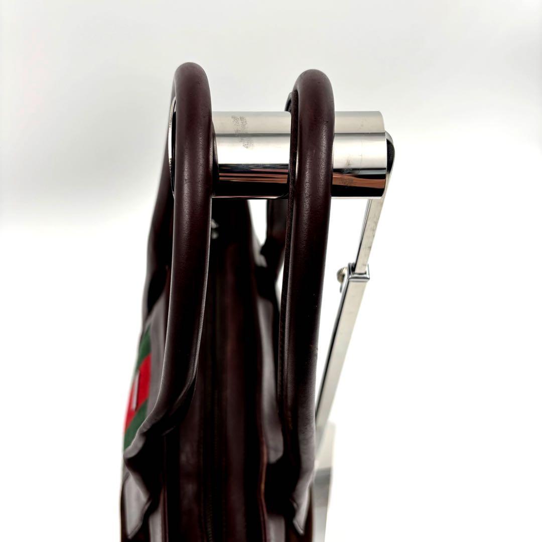 ✨希少✨　GUCCI トートバッグ　シェリーライン　ロゴ金具　スエード　男女兼用