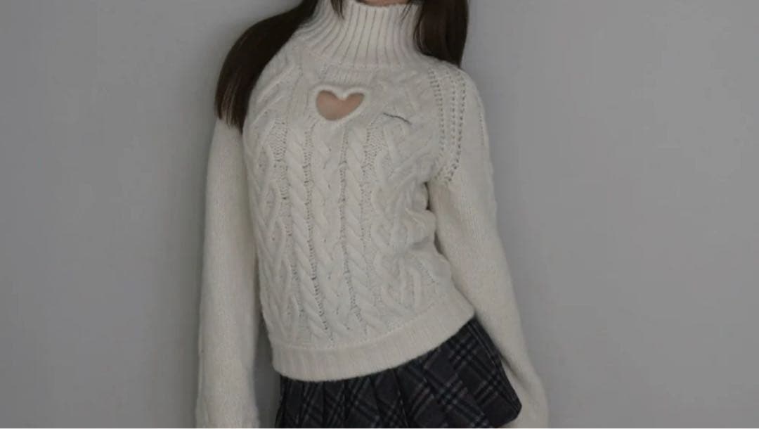 Mary heart knit tops ANDMARYニット