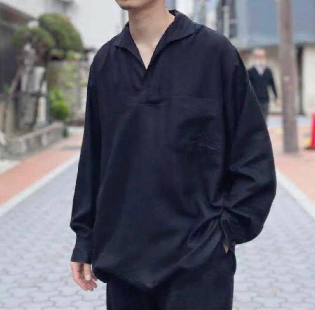 COMOLIコモリ　シルクネルスキッパーシャツ