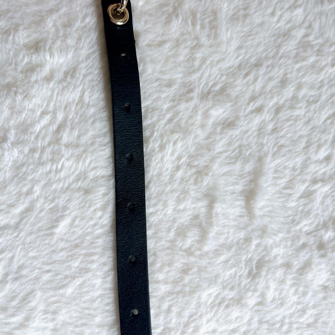 LEFIJE レザー ベルト ゴールドチェーン 80 ブラック