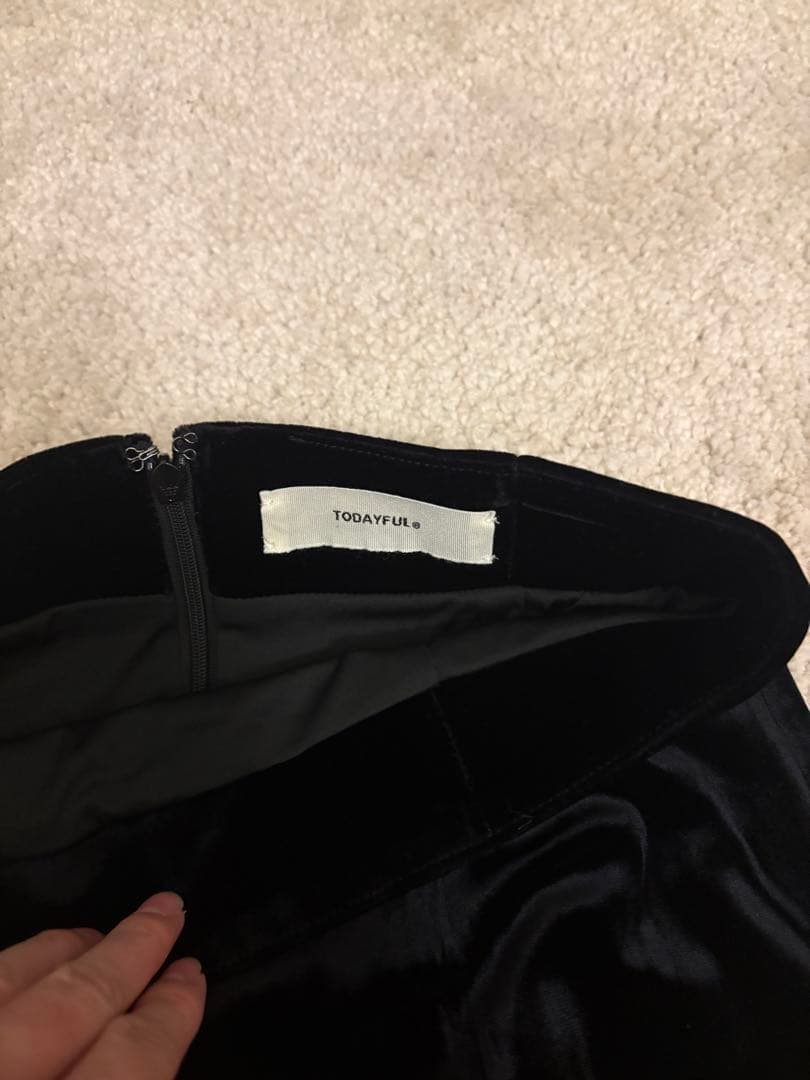 TODAYFUL 黒 ベルベット タイトスカート 36