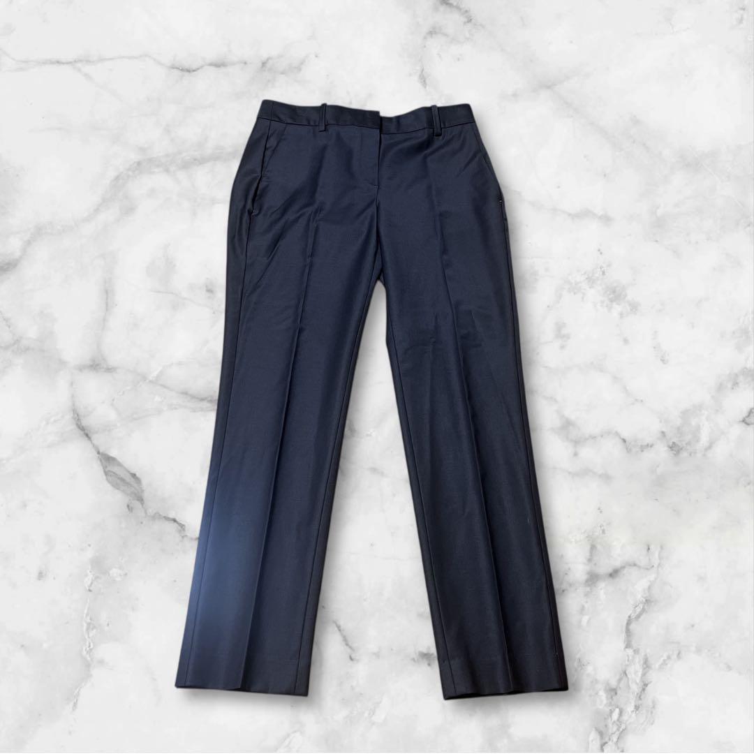 現行タグ Theory ノーカラー スーツセットアップ 2ピース ネイビー ２