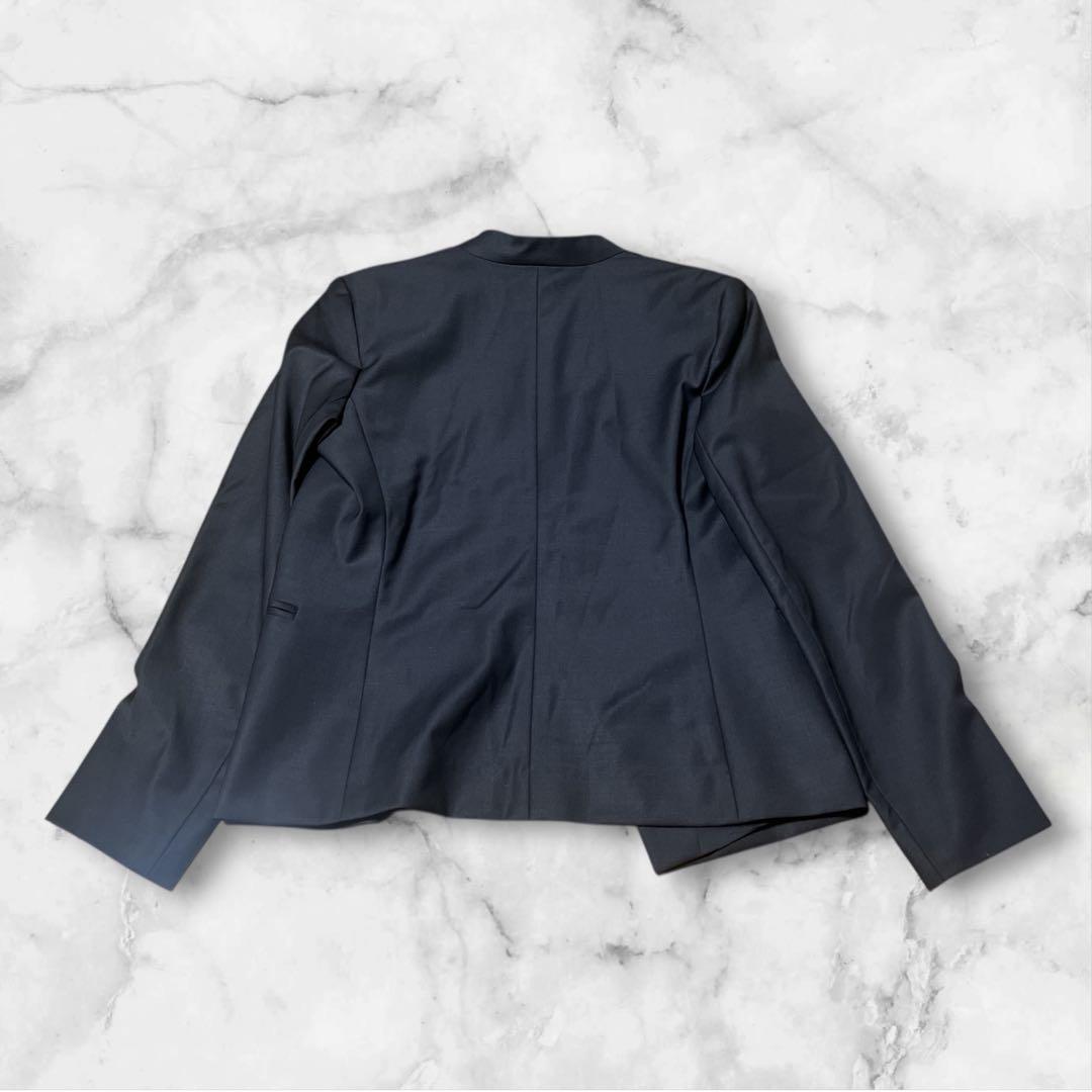現行タグ Theory ノーカラー スーツセットアップ 2ピース ネイビー ２