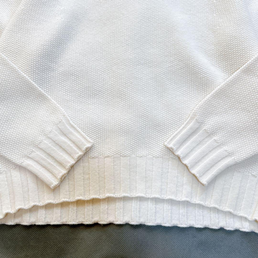 極美品✨ クルチアーニ ウール カシミヤ Vネック ニット 38 アイボリー