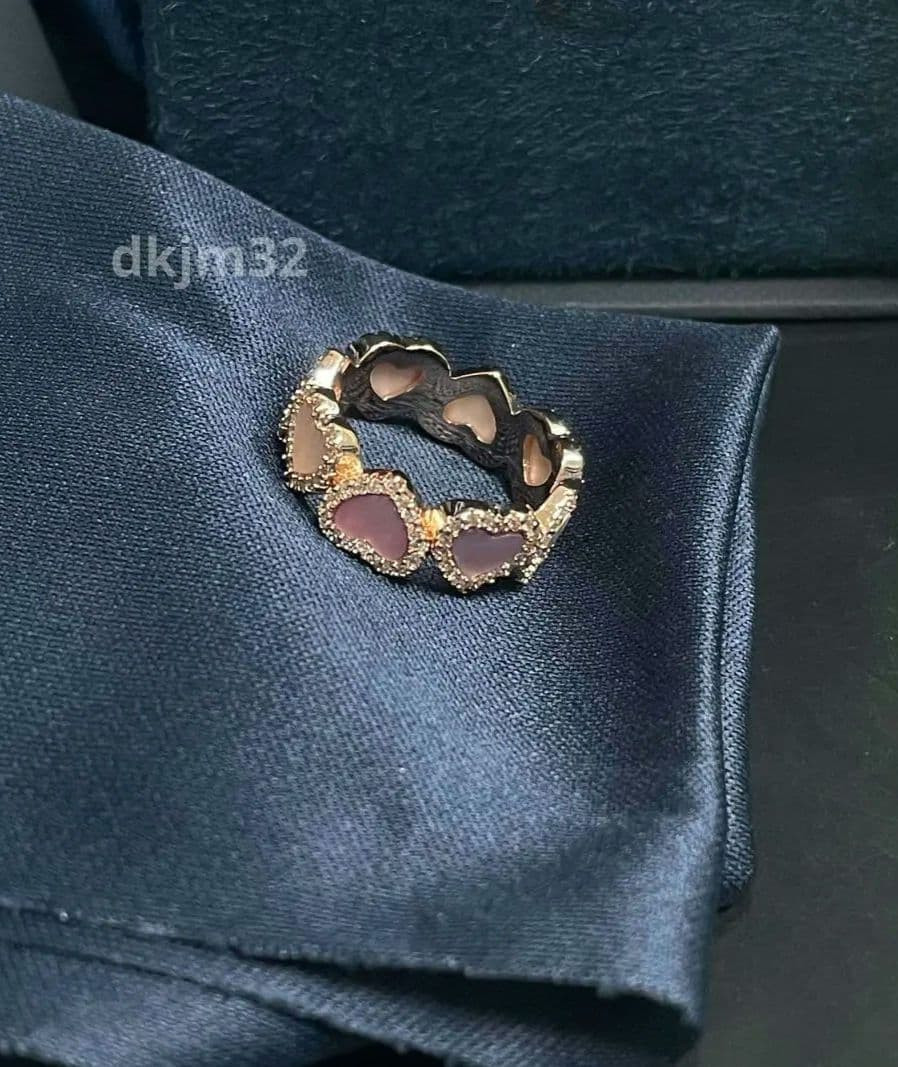 サイズ52 ピンク マザーオパール monaco ハート型 リング指輪apm