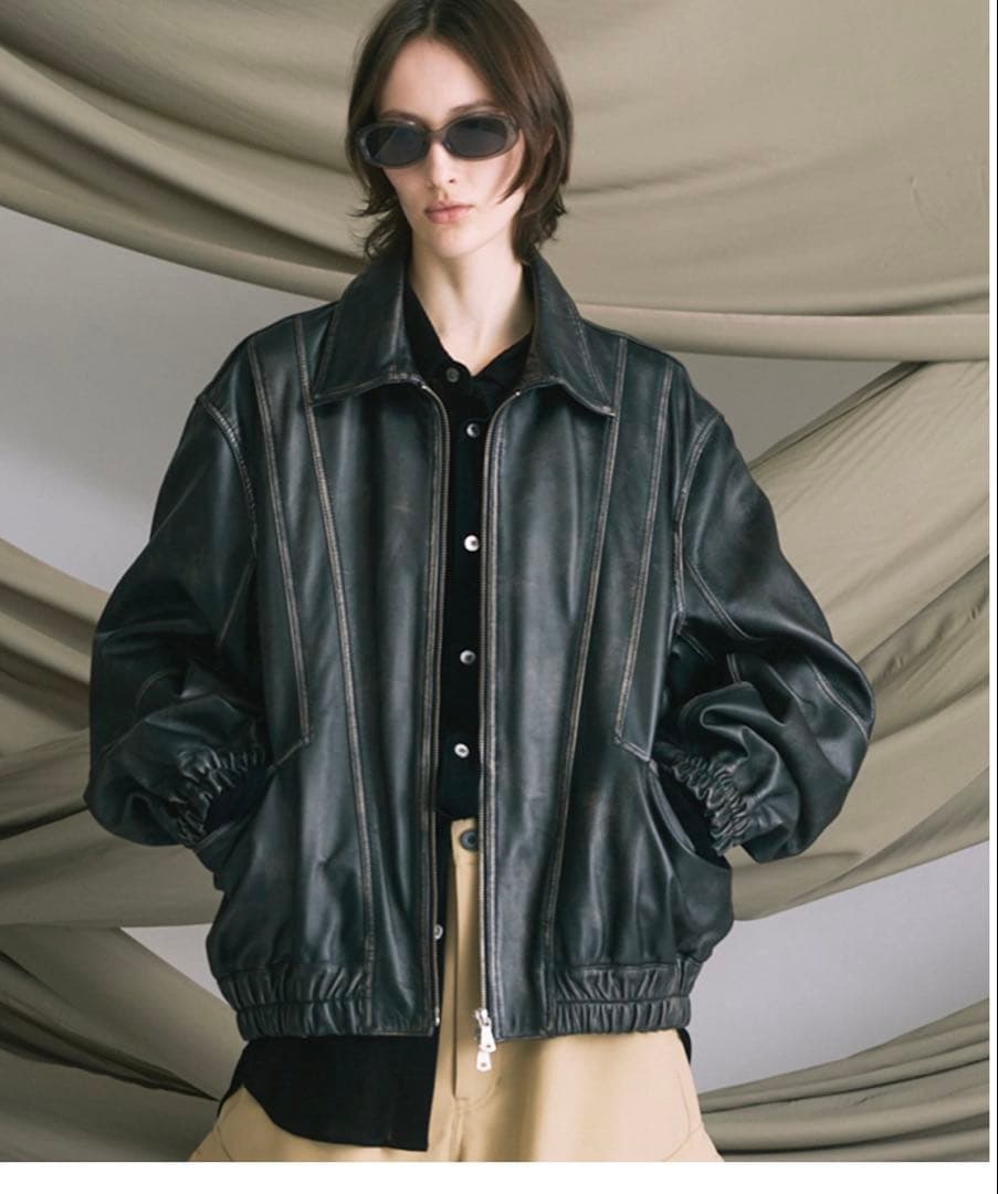 ジャケット・アウター Sheep Leather Single Collard Blouson