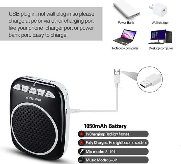 拡声器 かくせいき ハンズフリー 小型ポータブル拡声器 有線ヘッドマイク付き