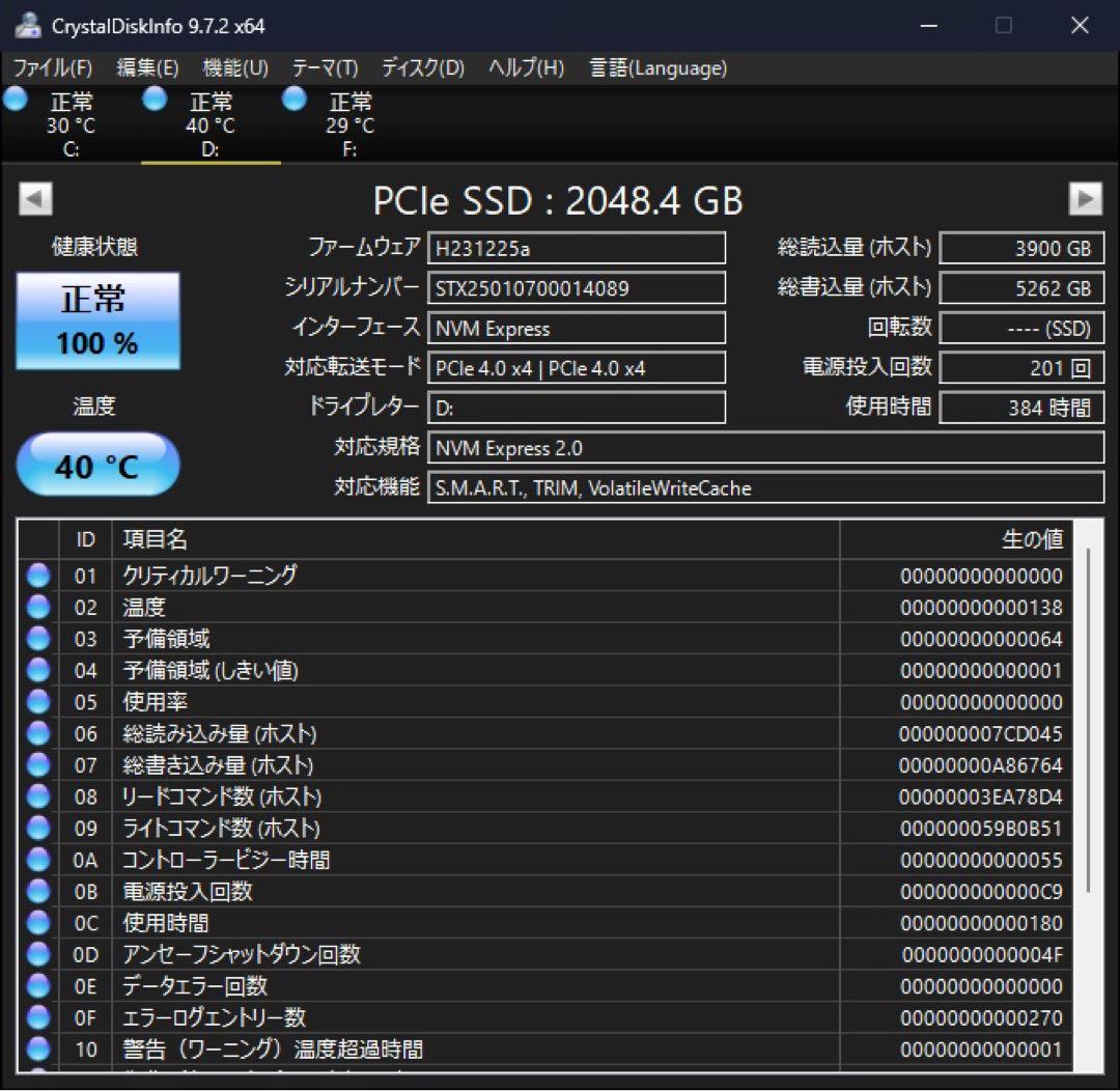 SIX NVMe M.2 SSD PCIe 4.0 2TB ヒートシンク付き