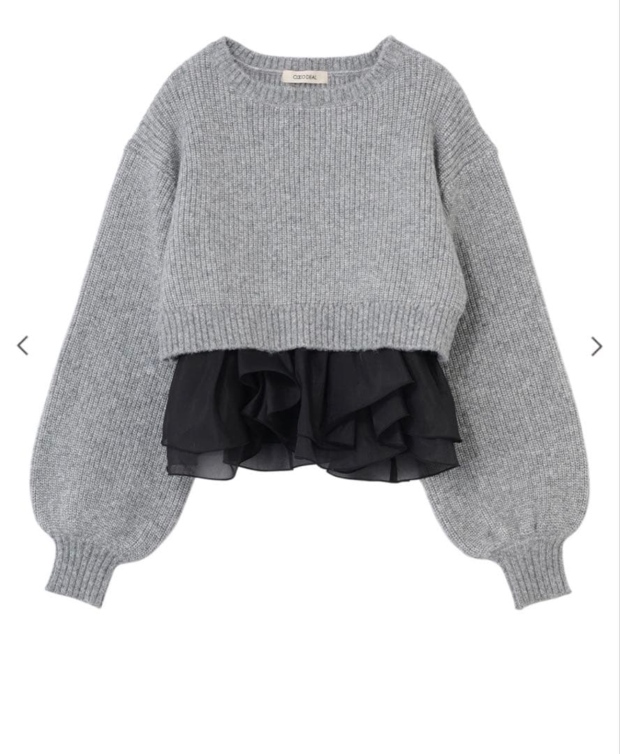 COCODEAL ペプラムブラウス×パフスリーブニット