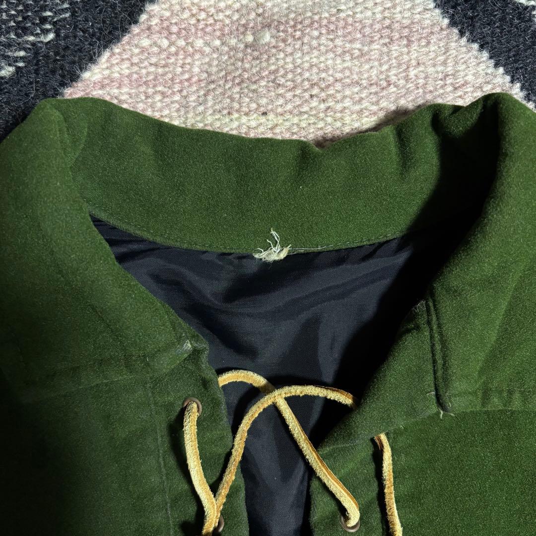 50s 60s レースアッププルオーバーシャツ　コットンスエード　ヴィンテージ