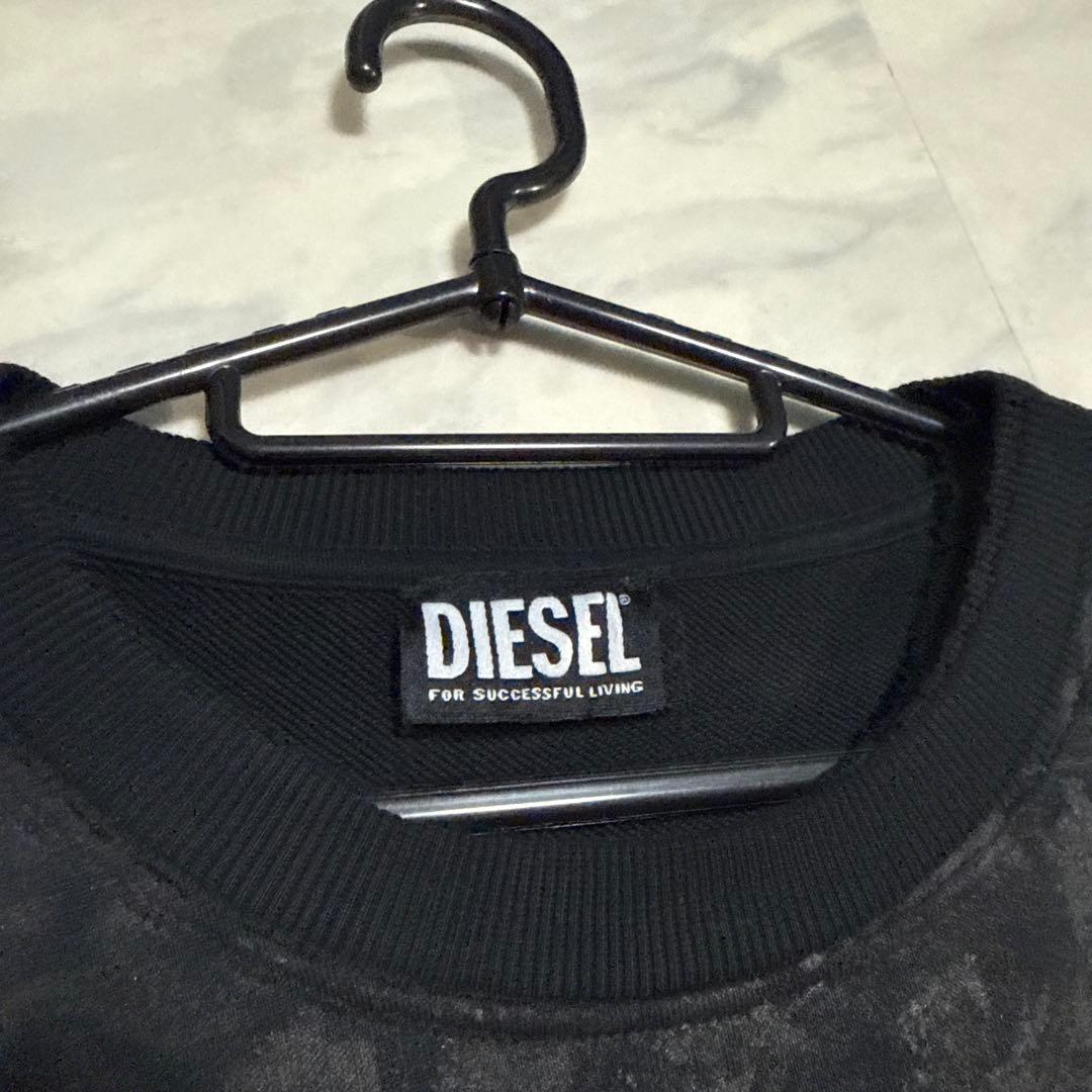 【極希少】DIESEL ブラック コーティングスウェット　ブラック　XL