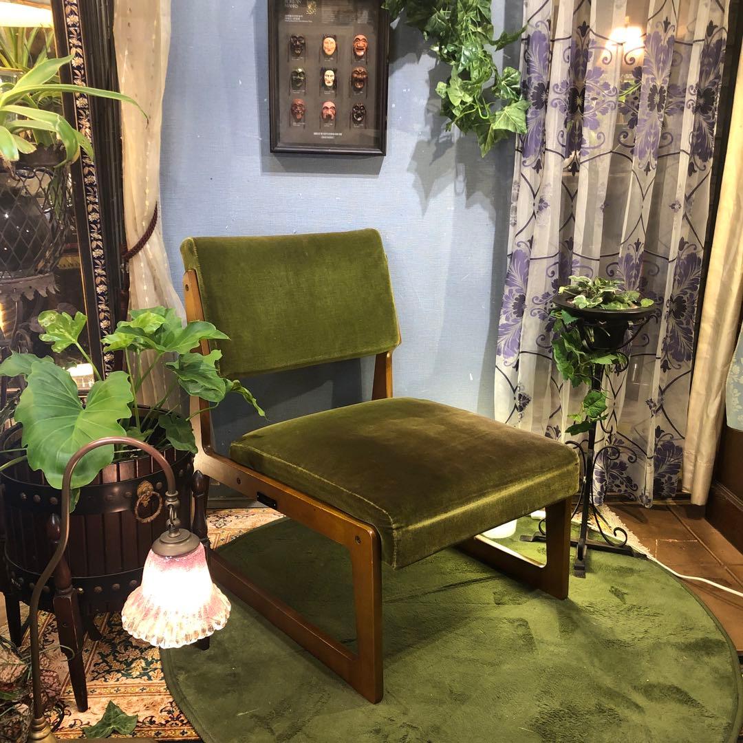 ト*ム様 ヴィンテージ ミッドセンチュリー　カリモク６０　チェア　モケットグリー