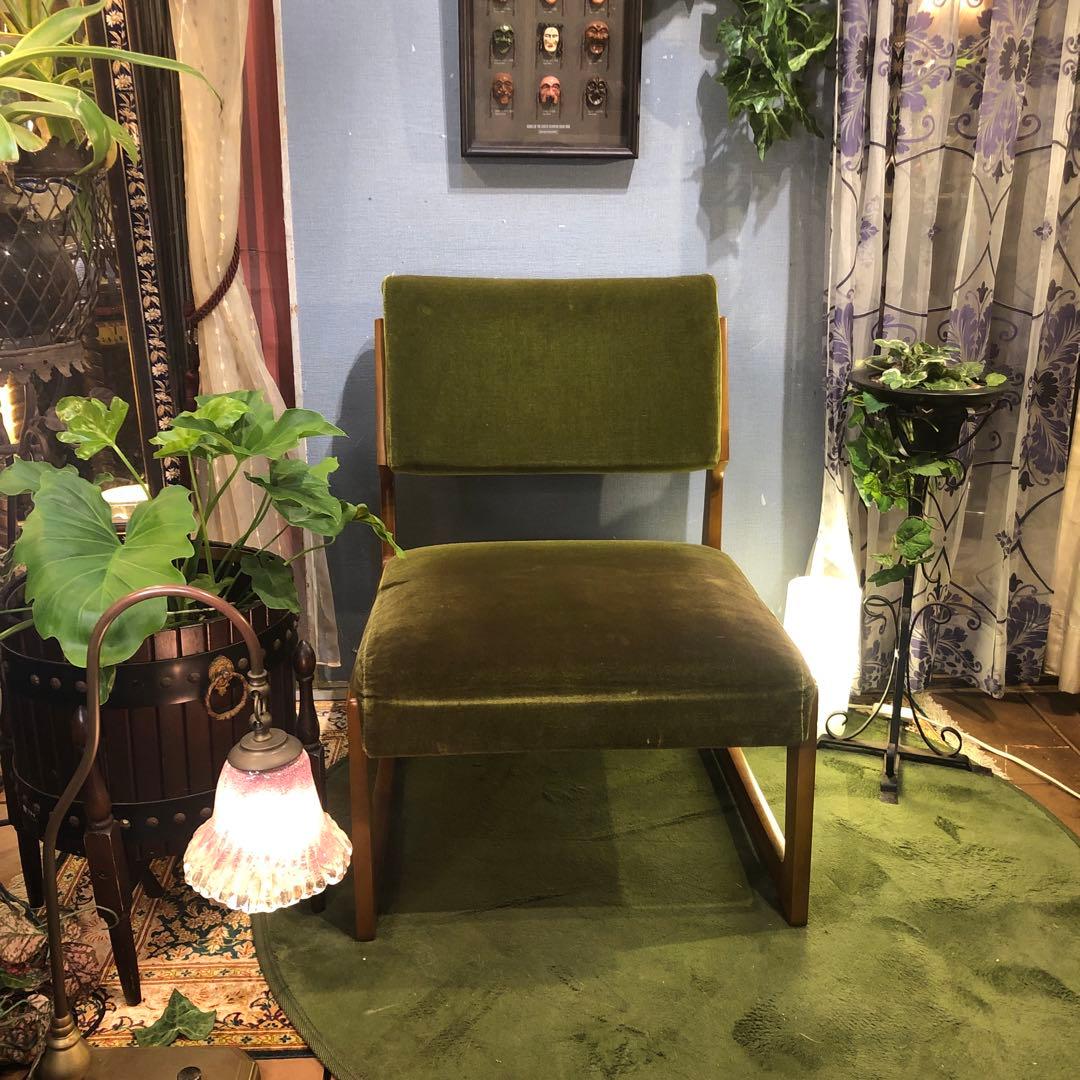 ト*ム様 ヴィンテージ ミッドセンチュリー　カリモク６０　チェア　モケットグリー