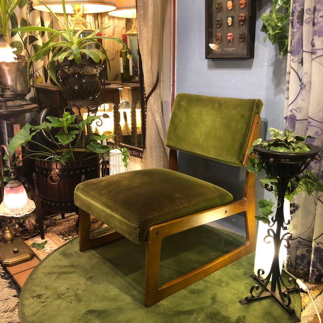 ト*ム様 ヴィンテージ ミッドセンチュリー　カリモク６０　チェア　モケットグリー