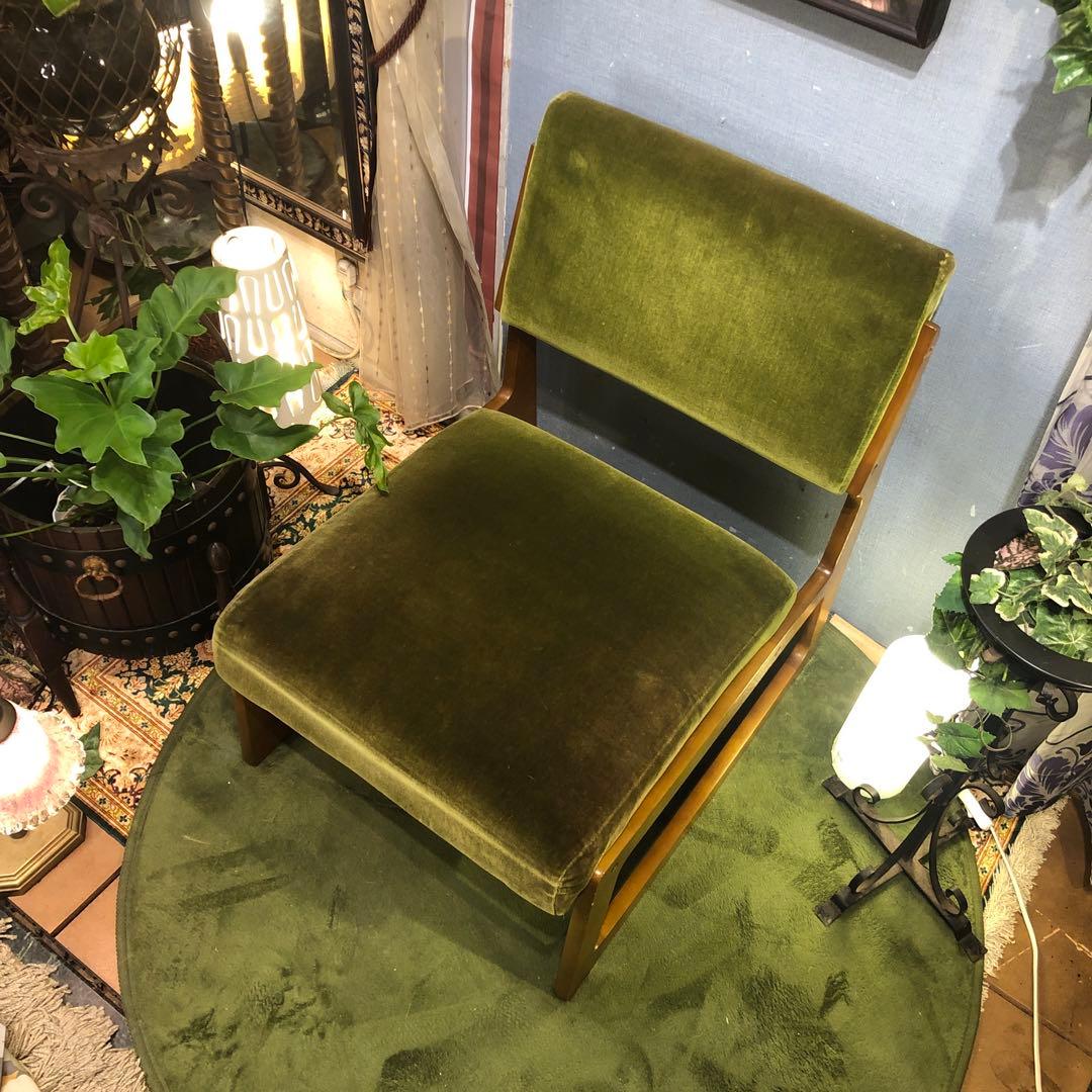 ト*ム様 ヴィンテージ ミッドセンチュリー　カリモク６０　チェア　モケットグリー