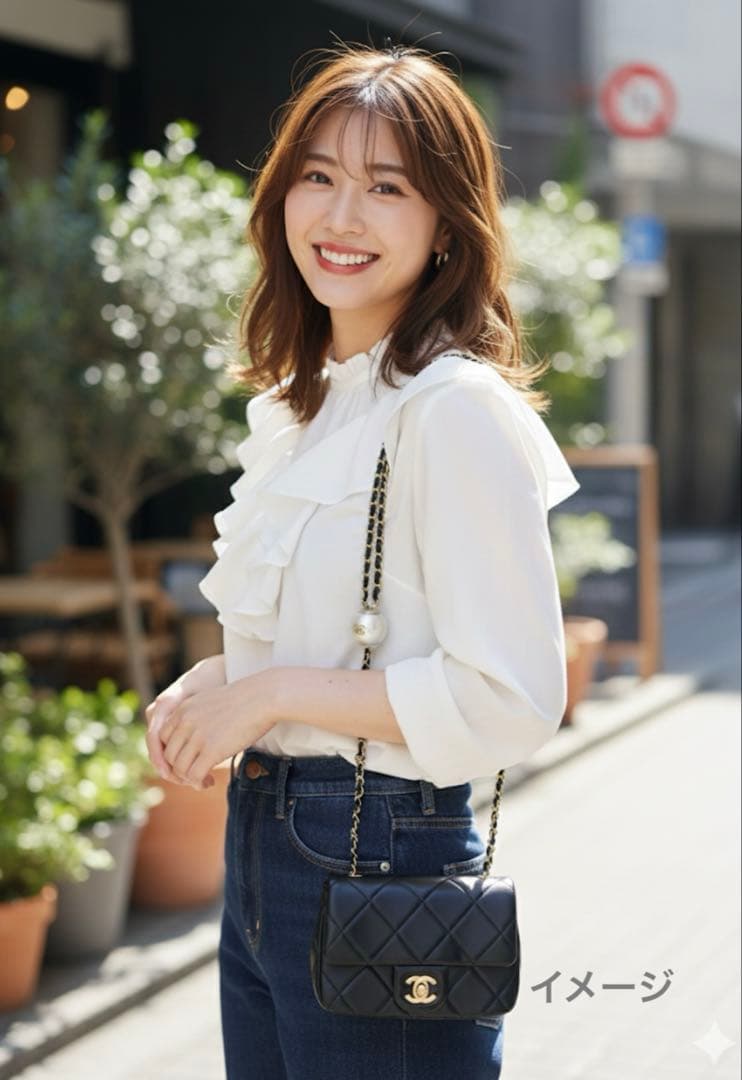 CHANEL ノベルティ ミニショルダーバッグ パールチェーン 黒