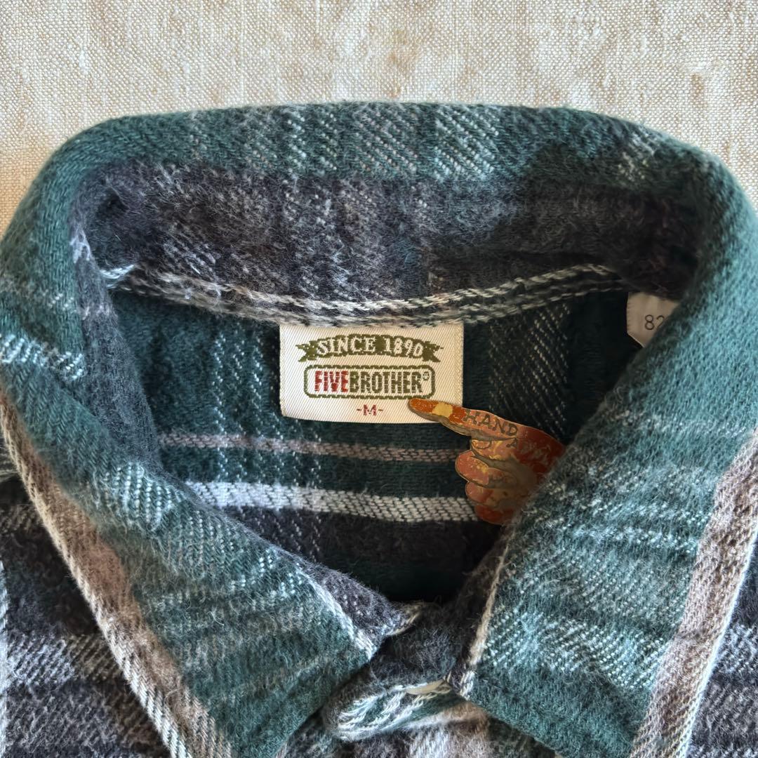 [アメリカ古着]90年代five BrothersコットンネルシャツUSA製M位
