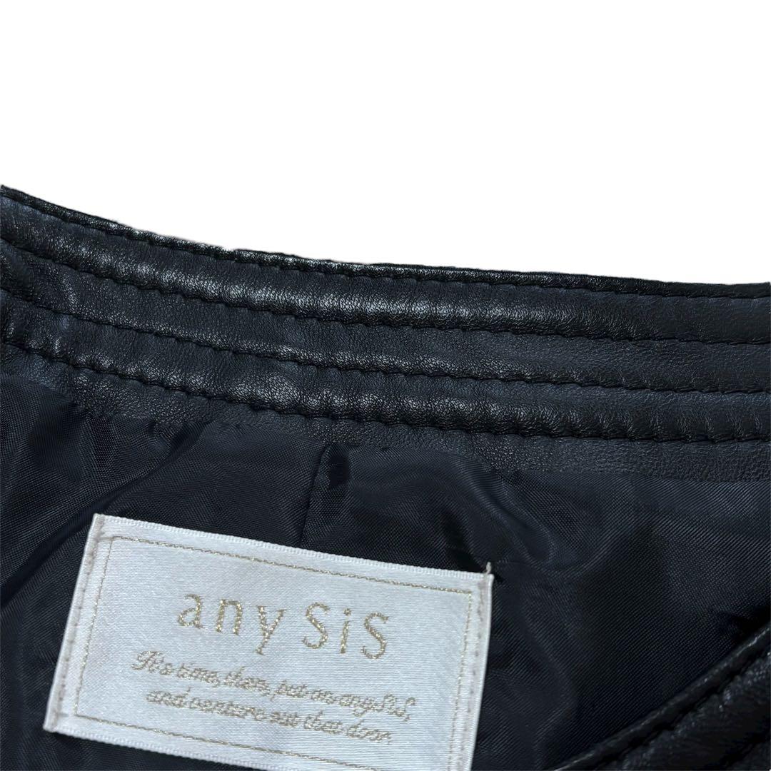 any SiS エニィスィス　ラムレザー　ライダースジャケット　美品　本革　黒
