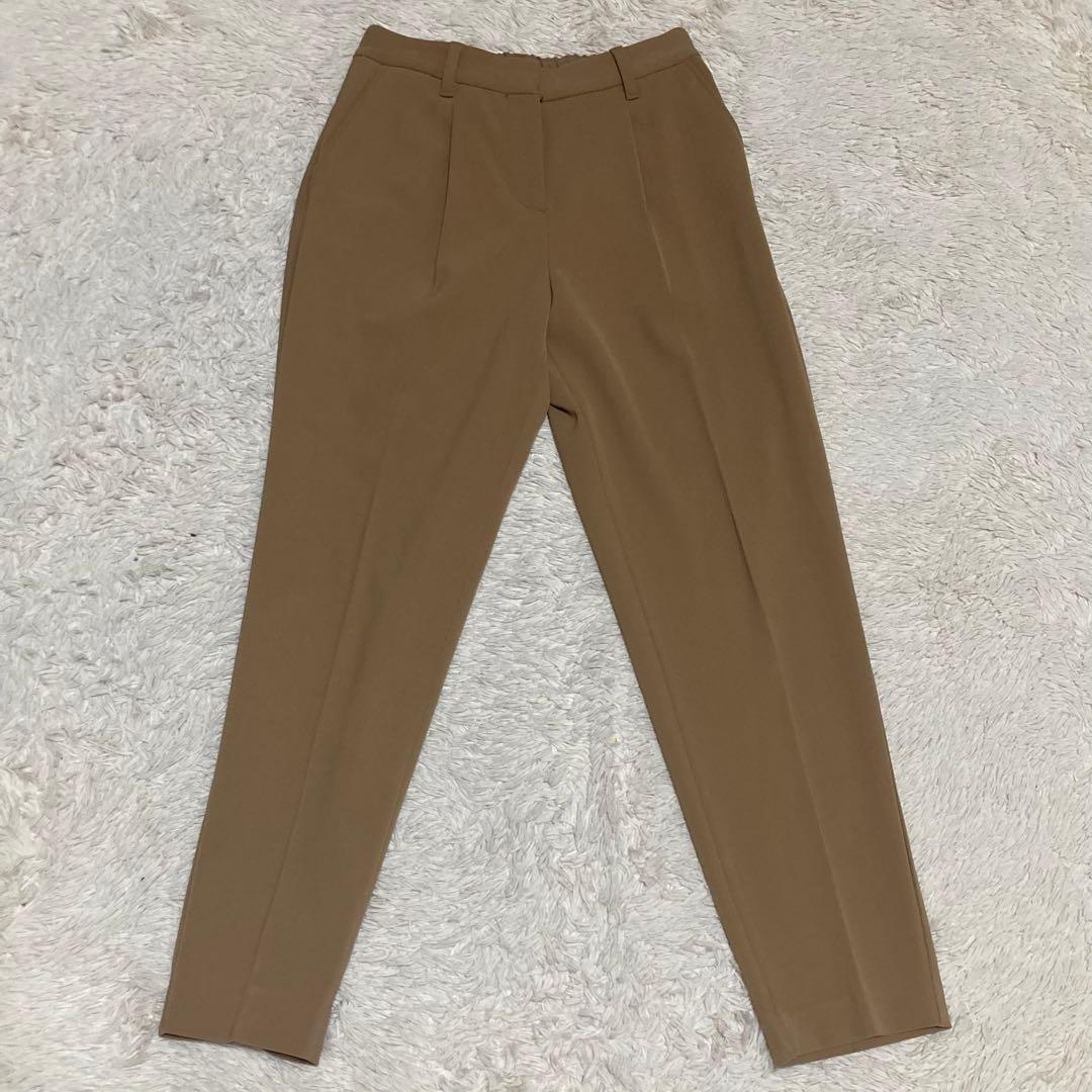 PLST【美品】ベージュ ストレッチ ノーカラー ジャケット パンツ
