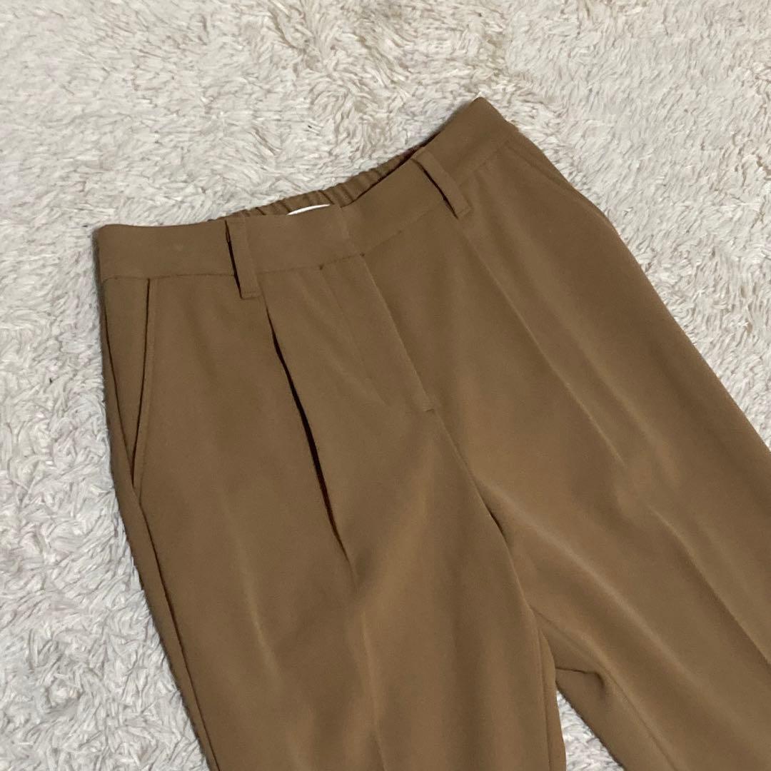 PLST【美品】ベージュ ストレッチ ノーカラー ジャケット パンツ