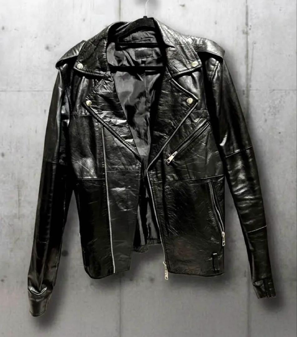 【本革】ヴィンテージ レザーダブルライダースジャケット