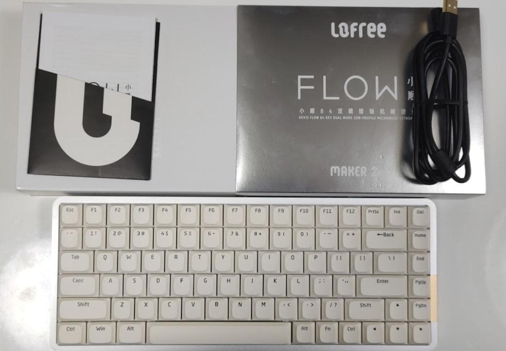 【美品！】静音仕様★LOFREE Flow 84（ホワイト）【静音ピンク軸】