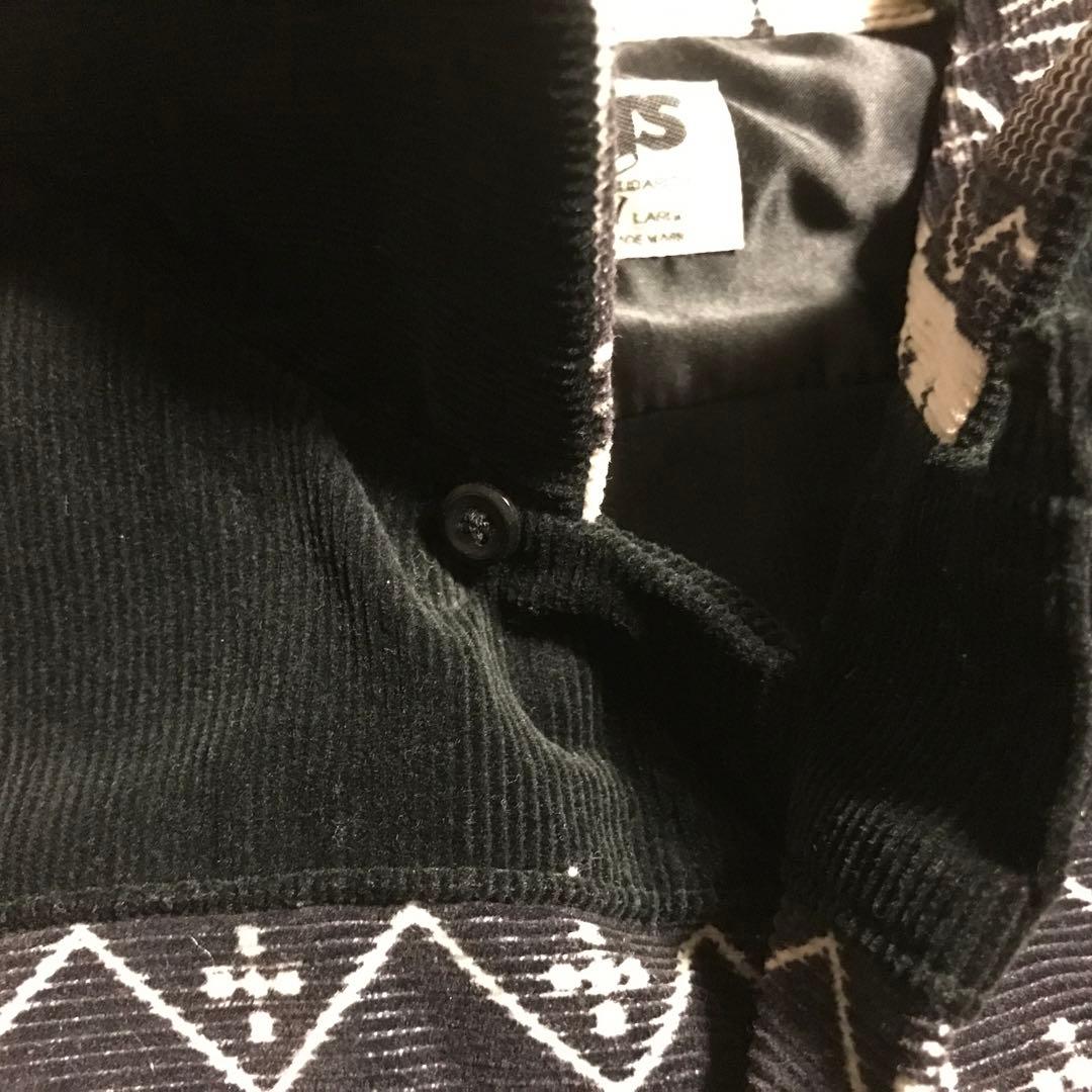 RATS 長袖シャツ 黒/白 プリント柄