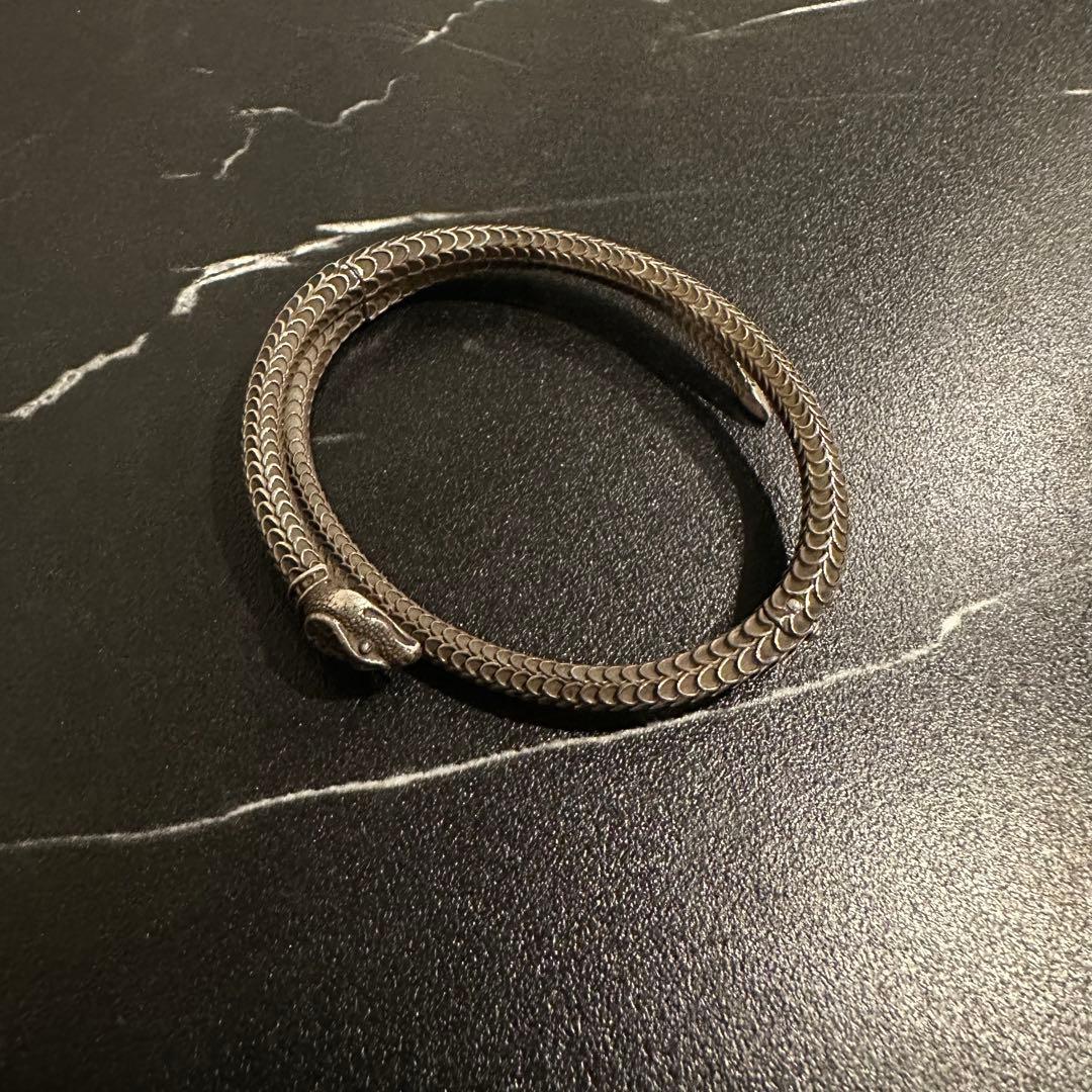 【希少】GUCCIグッチスネーク ブレスレット ガーデン シルバー ミケーレヘビ