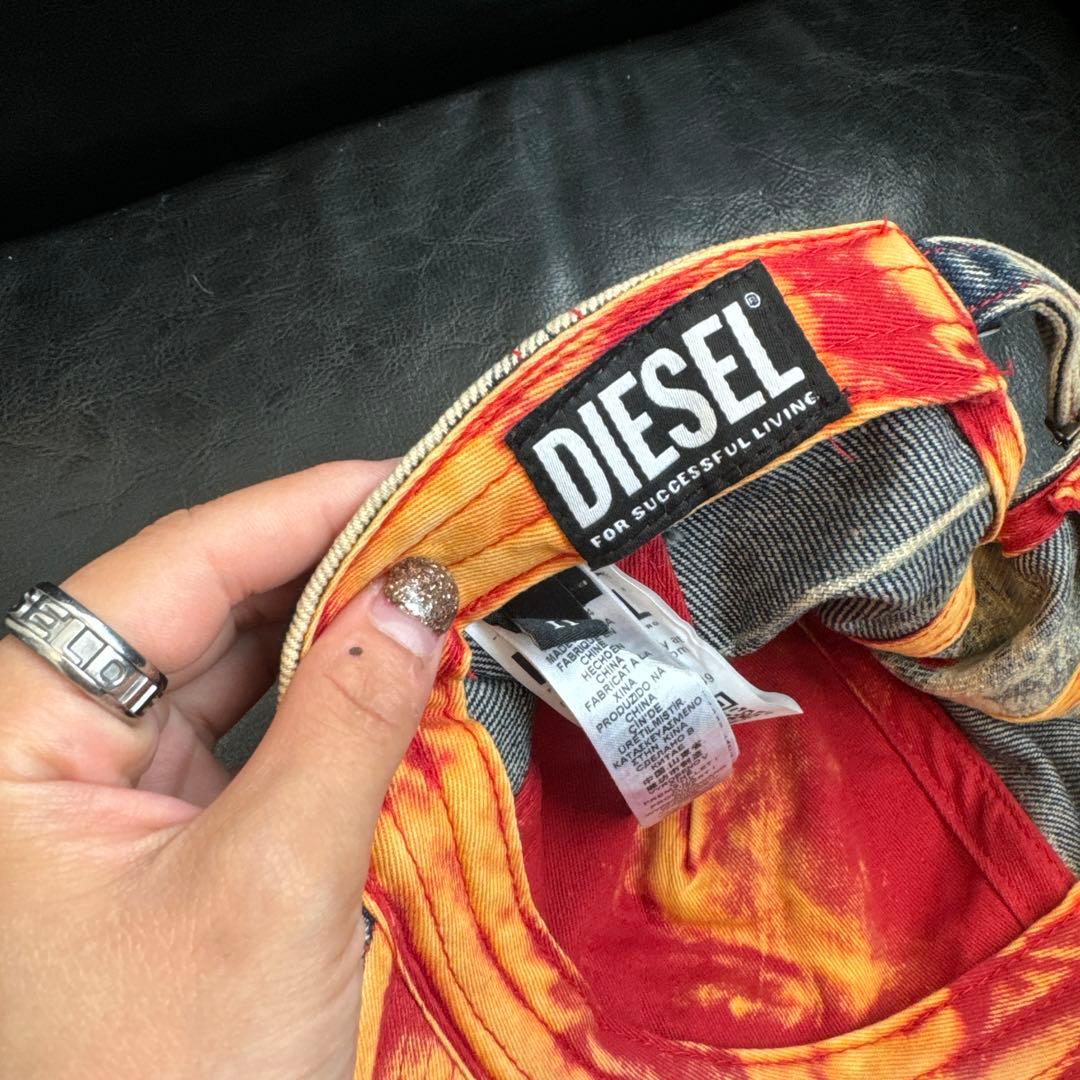 魚*活様 DIESEL デニムキャップ ダメージ加工 ヴィンテージ風