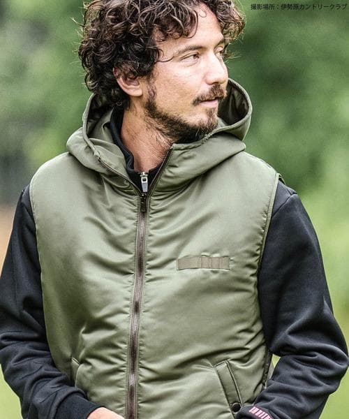 トップス folkod High Neck Hooded MA-1 Type Vest