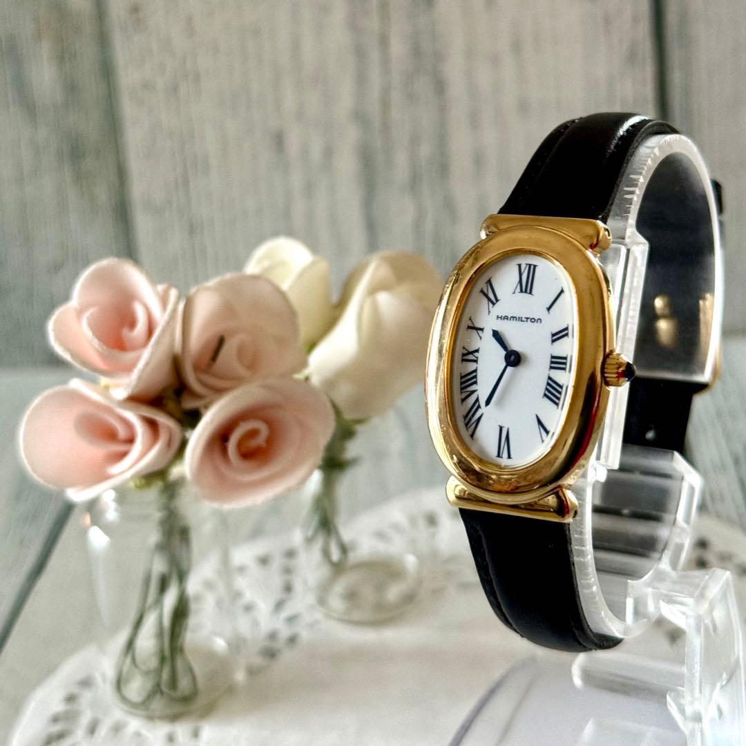 【電池交換済】HAMILTON ハミルトン 腕時計 8318 オーバル調