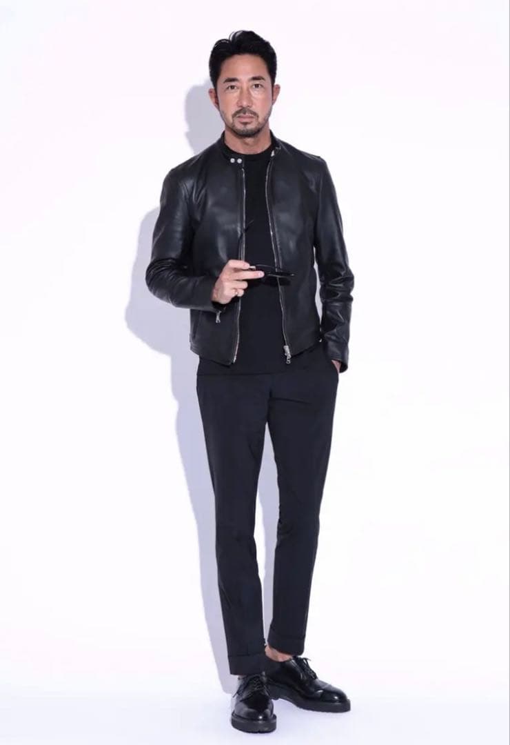 EMMETI エンメティ　アッカ　黒　46 シングルライダースジャケット