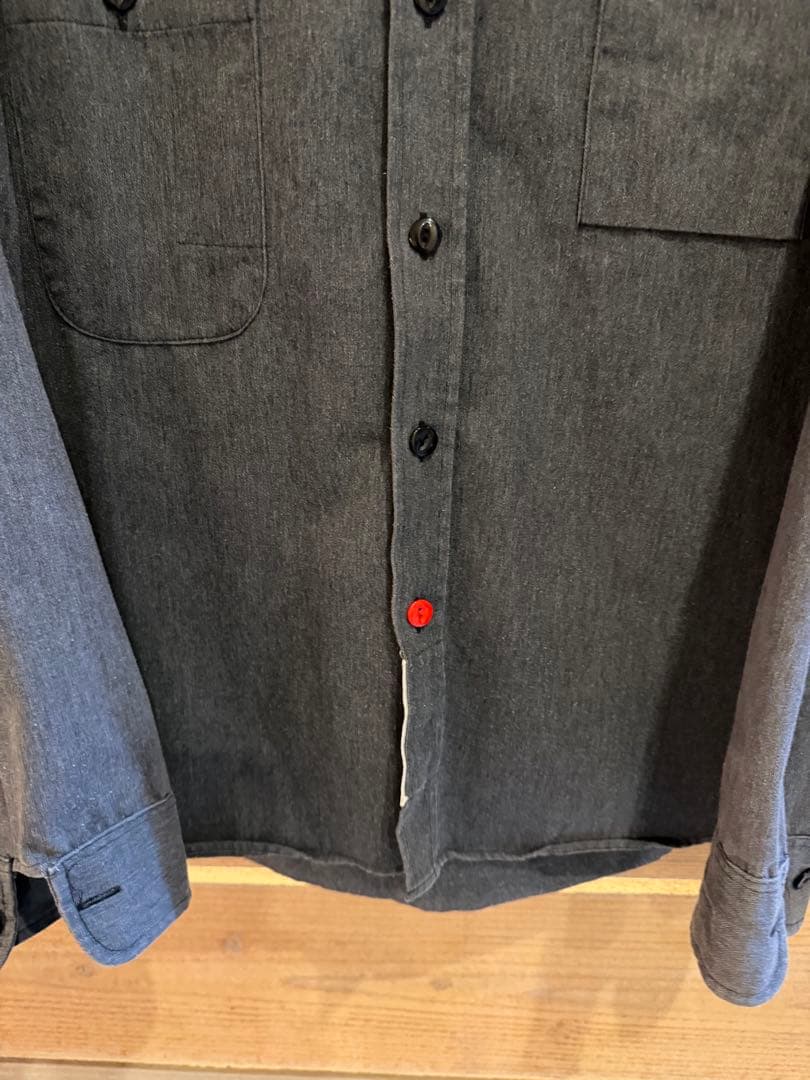 エンジニアドガーメンツ　Mサイズ グレーシャツ　山ポケット　美品