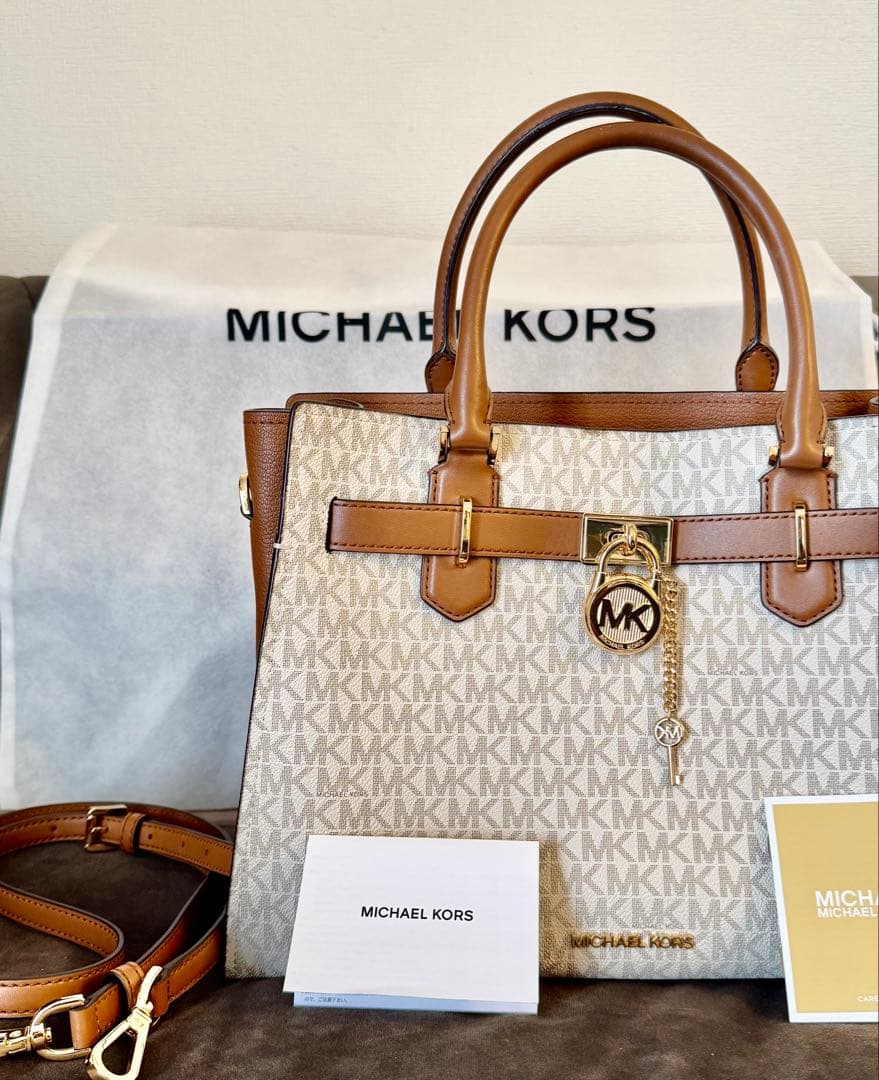 美品✴︎MICHAEL KORS HAMILTON サッチェル MKシグネチャーM