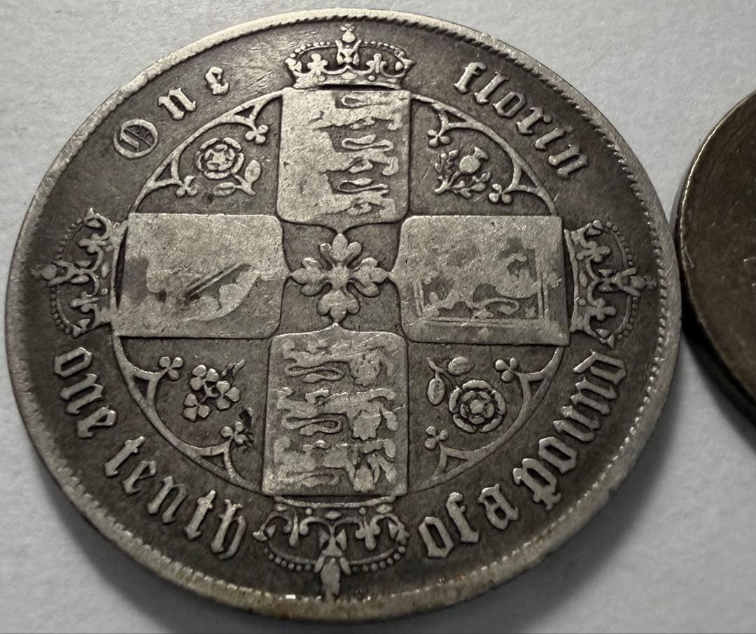 f*i様 1858 英国 ゴシック フローリン銀貨ヴィクトリア女王(mdcccl