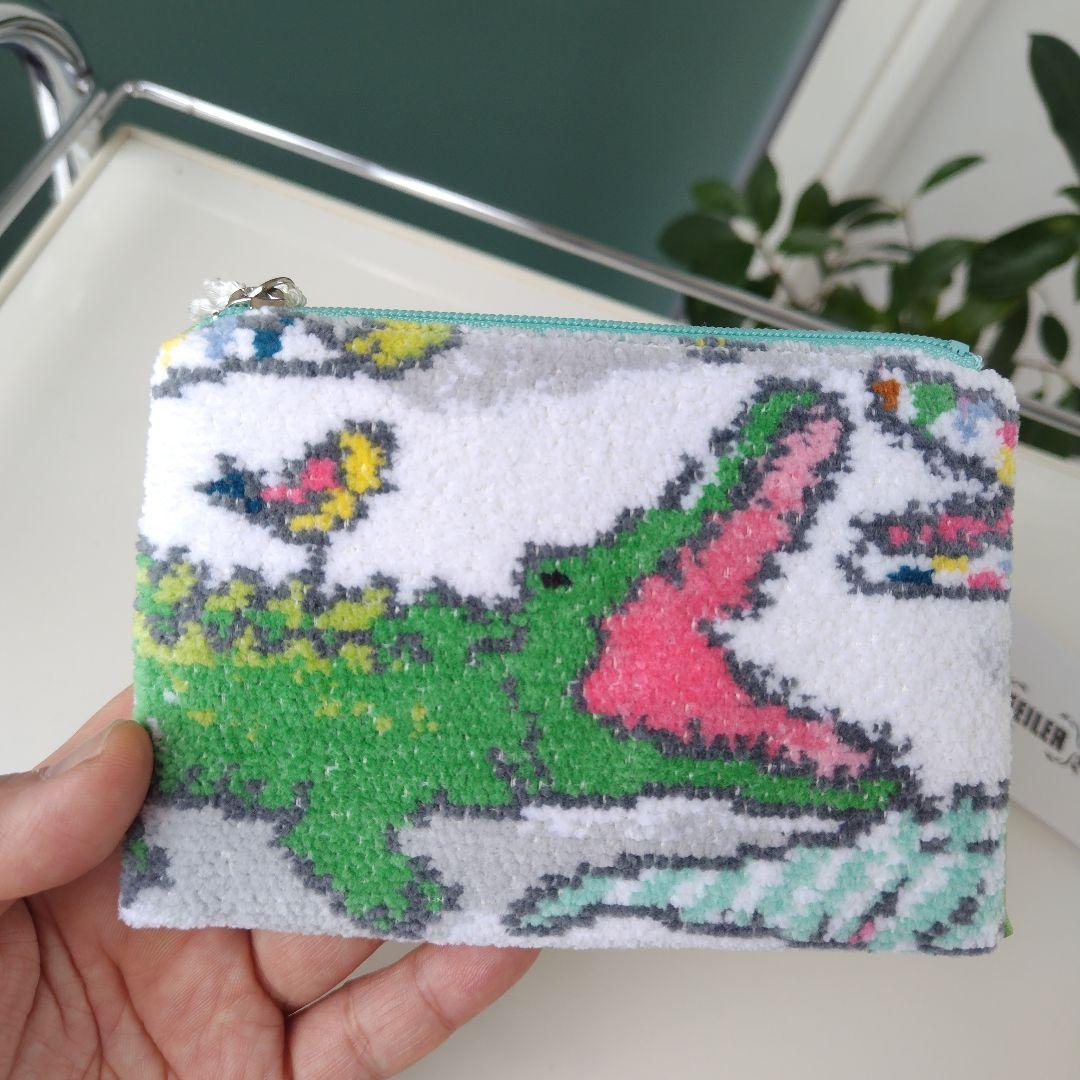 未使用タグ付き！FEILER フェイラー ティシュケース ミニポーチワニ柄