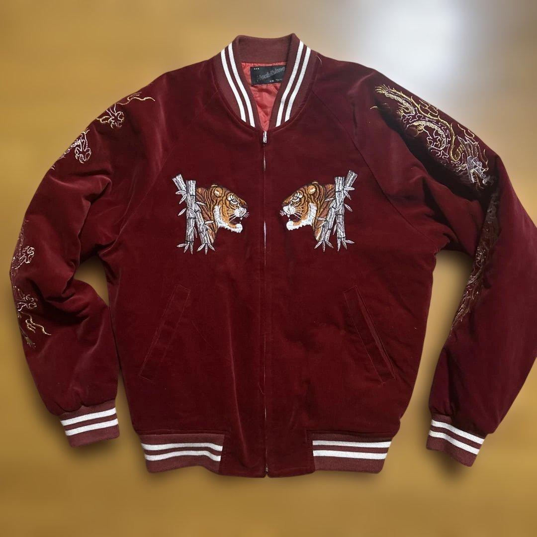 Hoshihime 別珍 虎刺繍 スカジャン スーベニアジャケット LL