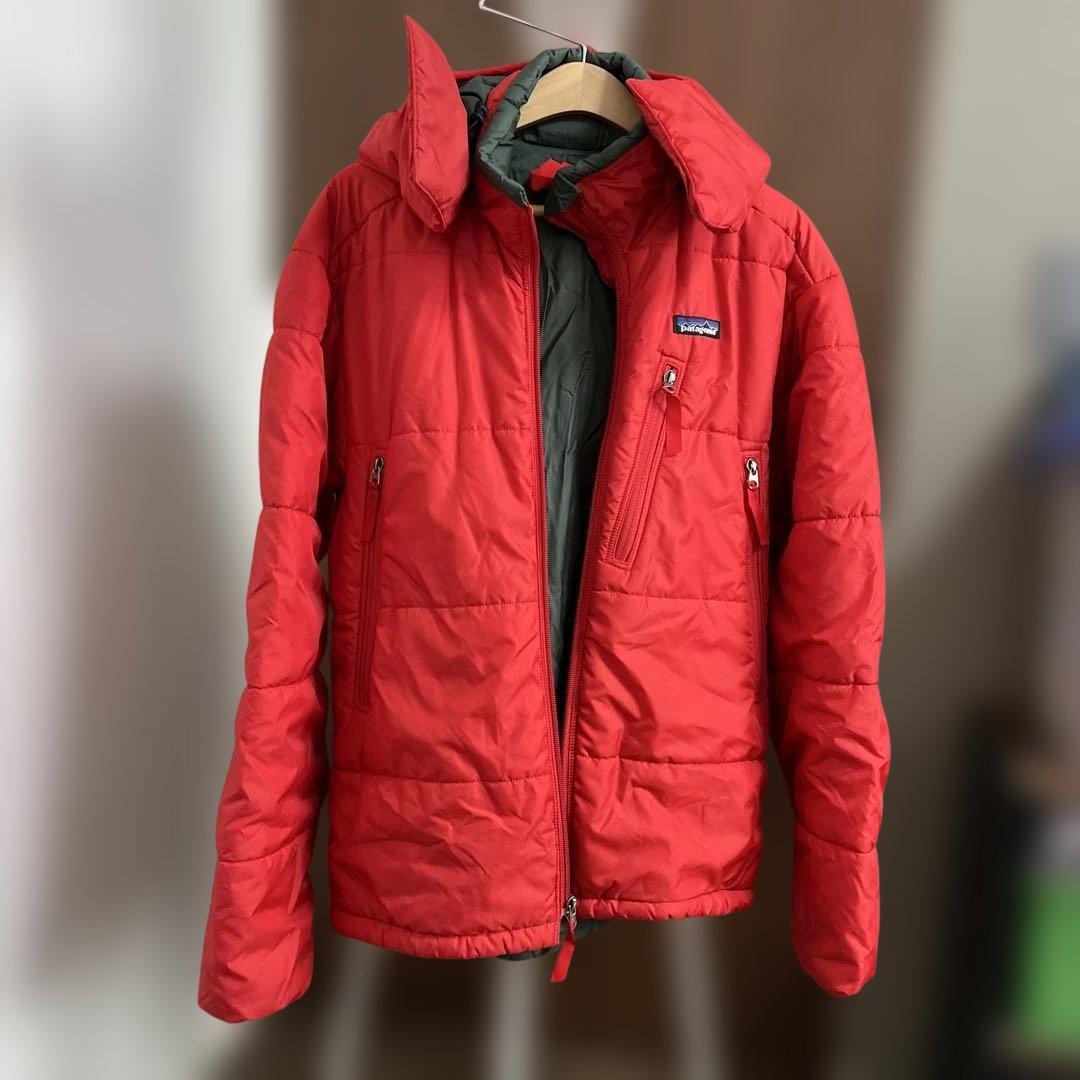 パタゴニアpatagoniaパフジャケット　フード付ダウン赤　S