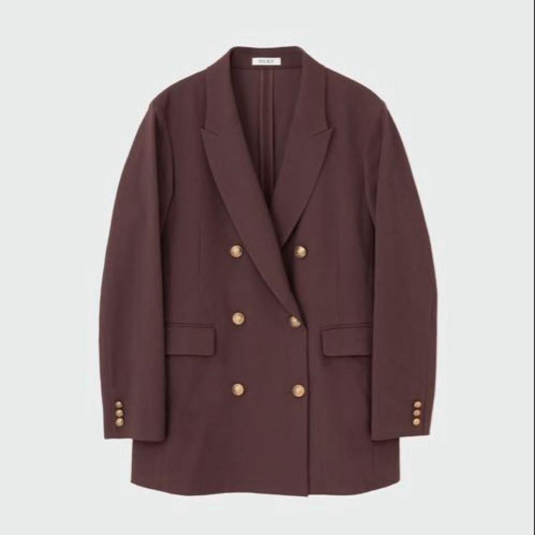 プラステ　リネンブレンド　セットアップ　ブラウン　S